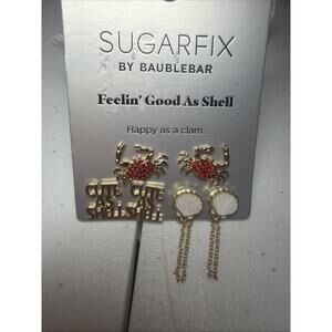 Cute as Shell Post Earrings 3 Pair Set Sugarfix by Baublebar New